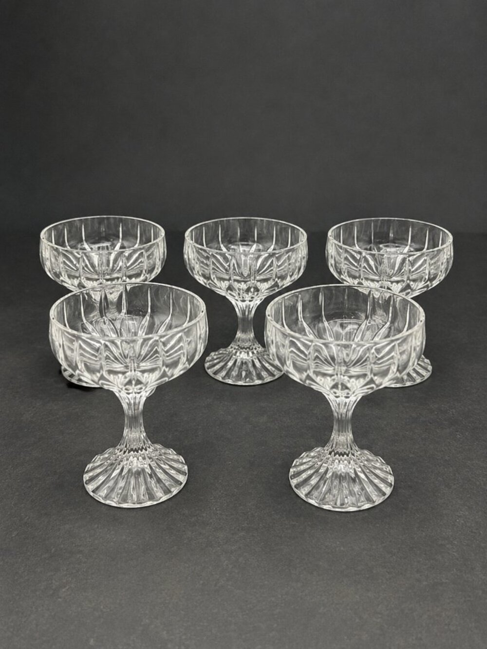 Mikasa Park Lane Crystal Coupe Champagne Tall Sherbet Glasses Set of 5